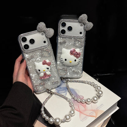 Cute Cartoon Sanrio Hello Kitty Bling Glitter Diamond Phone Case For iPhone