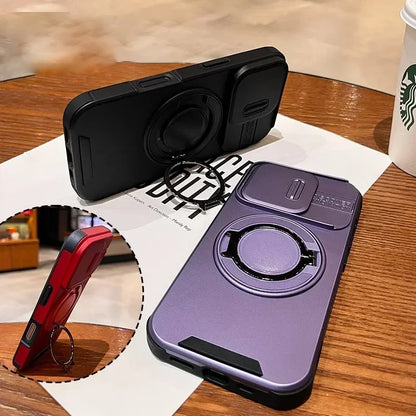 Slide Camera Protection Magnetic Bracket Magsafe Case For iPhone