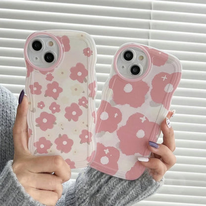 Flower Wave Edge Soft Clear TPU Cover Case for IPhone Case