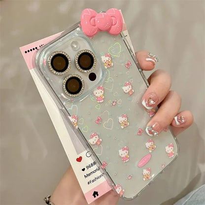 Hello Kitty Pink Bow 3D Kawaii Phone Case For iPhone