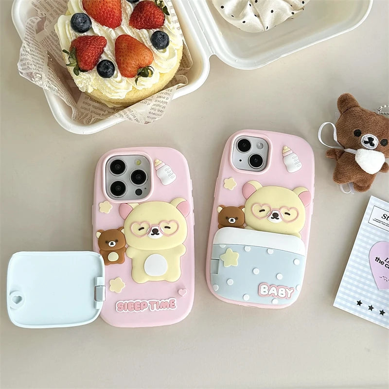 New 3D Rilakkuma Phone Holder Case For iPhone