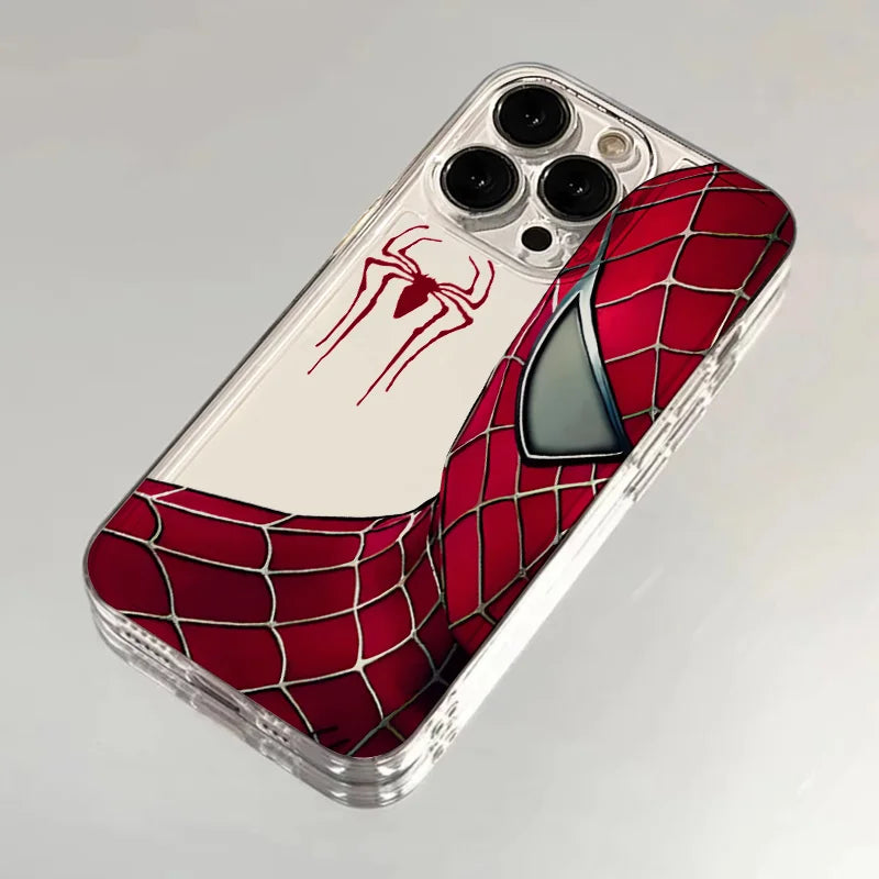 Red Marvel Spider Man Cartoon Phone Case For iPhone