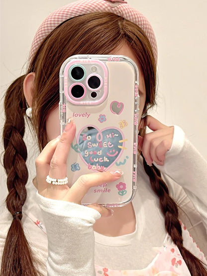 Sweet Heart Good Luck Bow Mirror Hard Phone Case