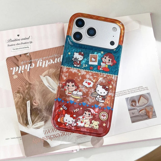 Double Layer Splicing Leopard Print Kitty Case For iPhone