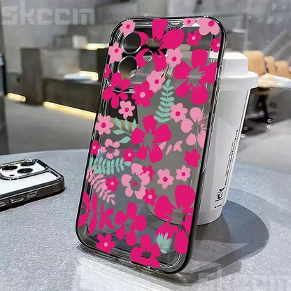 Colorful Flower Soft Silicone Phone Case For iPhone