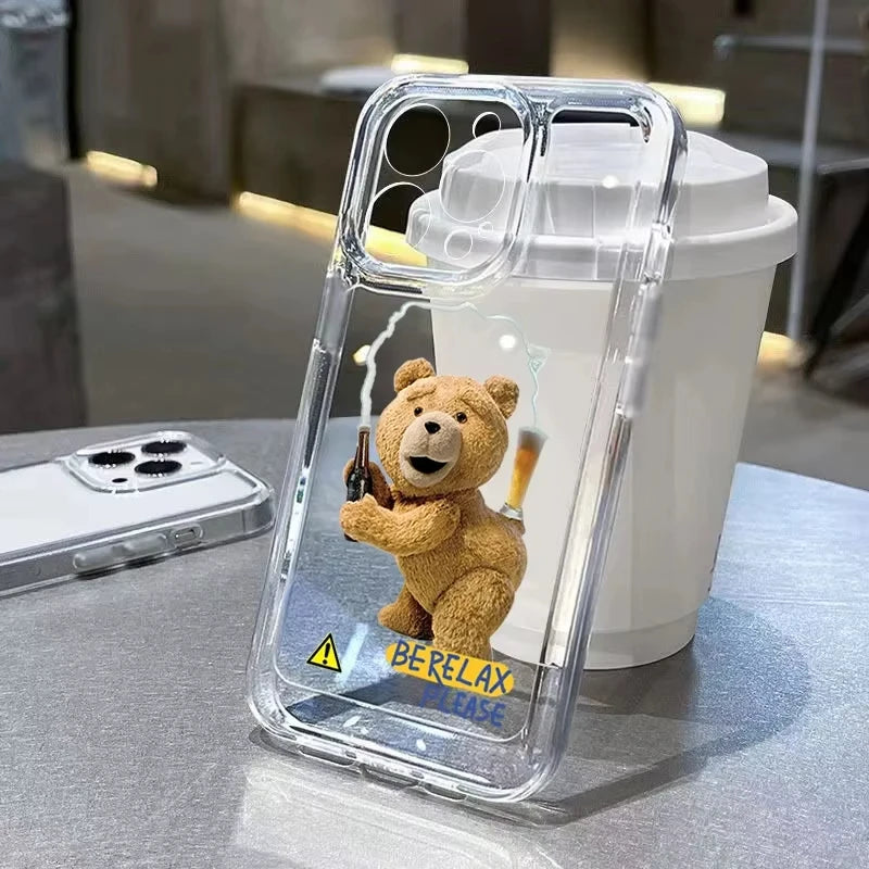 Cartoon Teddy Bear Phone Case For iPhone
