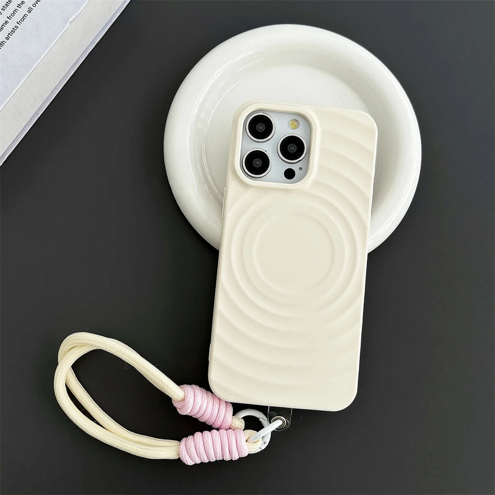 Water Ripple Silicone Circular Pattern For Magsafe Phone Case