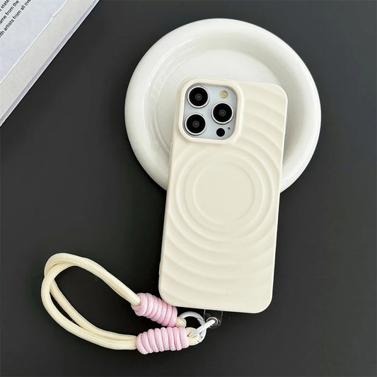 Water Ripple Silicone Circular Pattern For Magsafe Phone Case