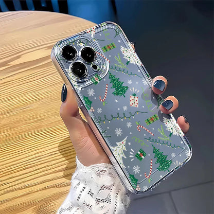 Snowflake Christmas Tree Clear Case  For iPhone