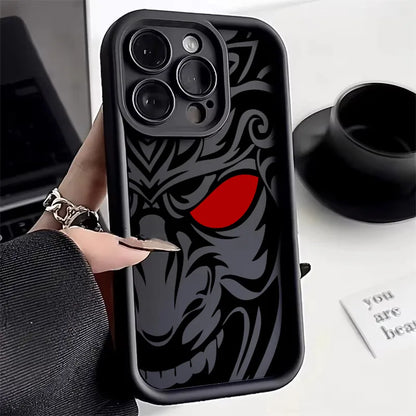 Japanese Art Samurai Ghost Head Silicone Case For iPhone
