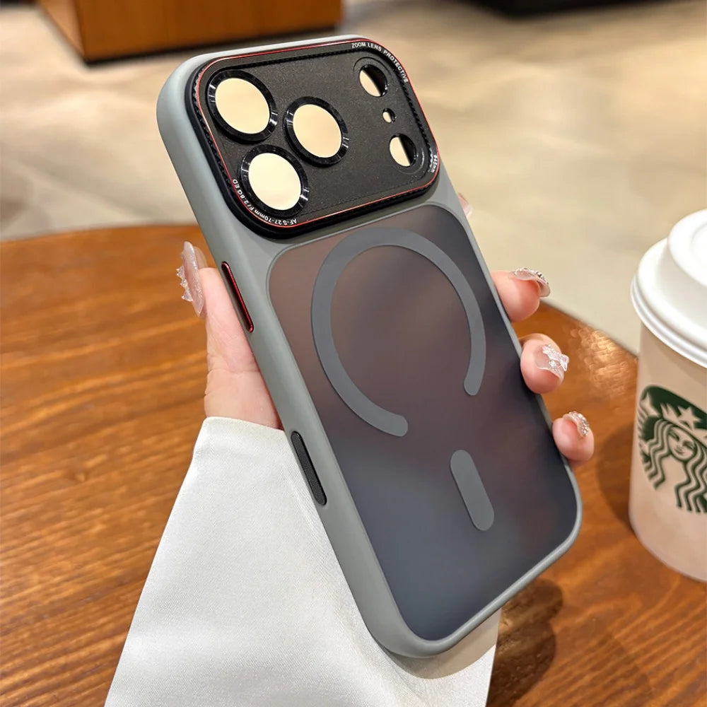 Luxury Magnetic Metal Lens Bumper Protection Case For iPhone