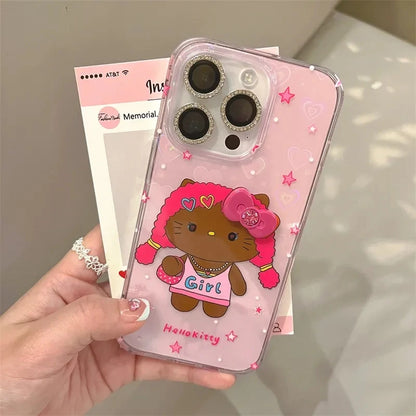 Hello Kitty Bow Black Skin Phone Case For iPhone