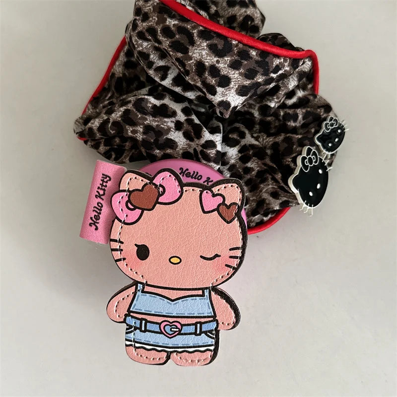 Korean Ins Leopard Print Cute Hellokitty Magnetic Phone Case For iPhone