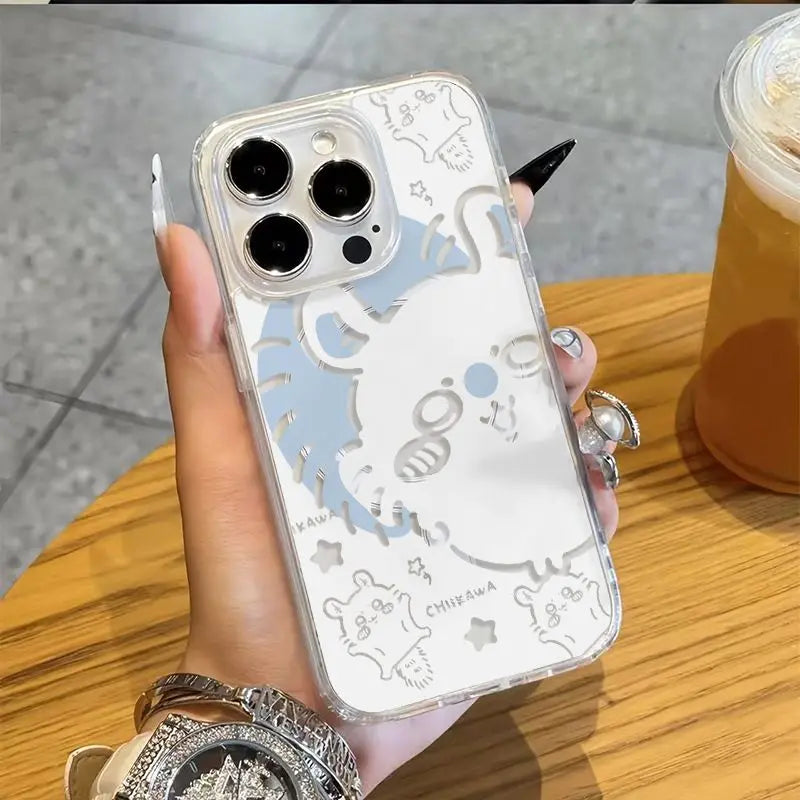Anime Chiikawa Momonga Transparent Magnetic Shell For iPhone