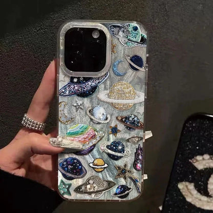 Luxury Planet Pluto Moon Stars Phone Case For iPhone