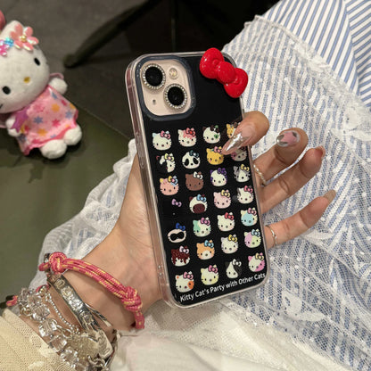 Hello Kitty Bow Makeup Black Phone Case For iPhone