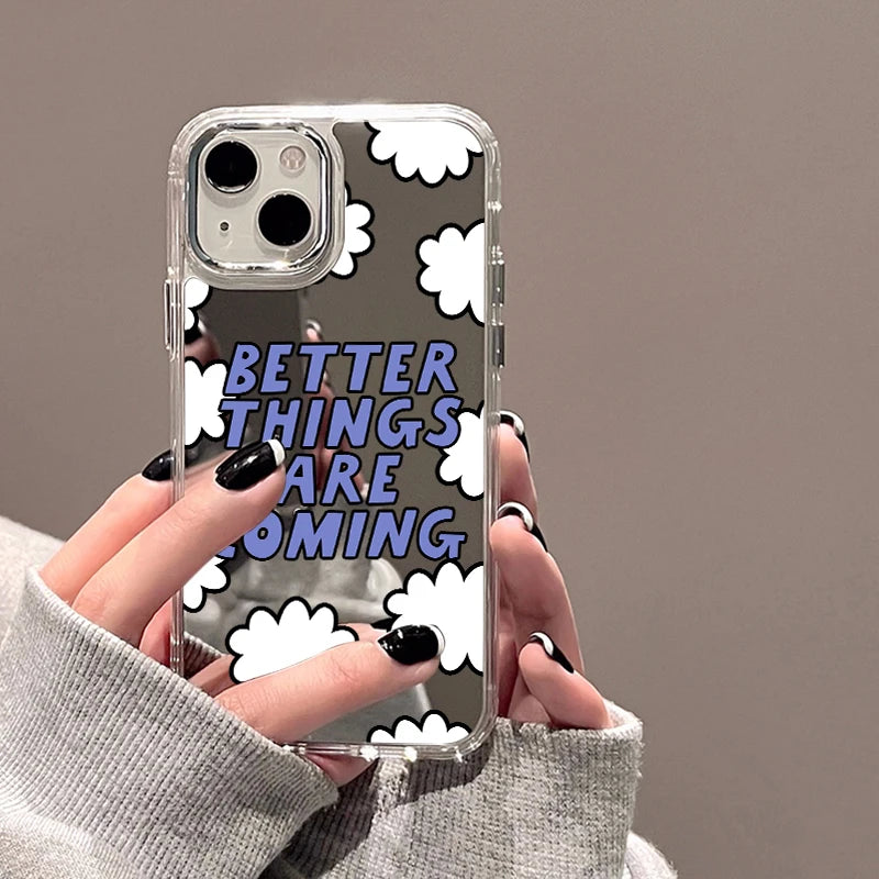 INS Cute Cloud Mirror Phone Case For iPhone