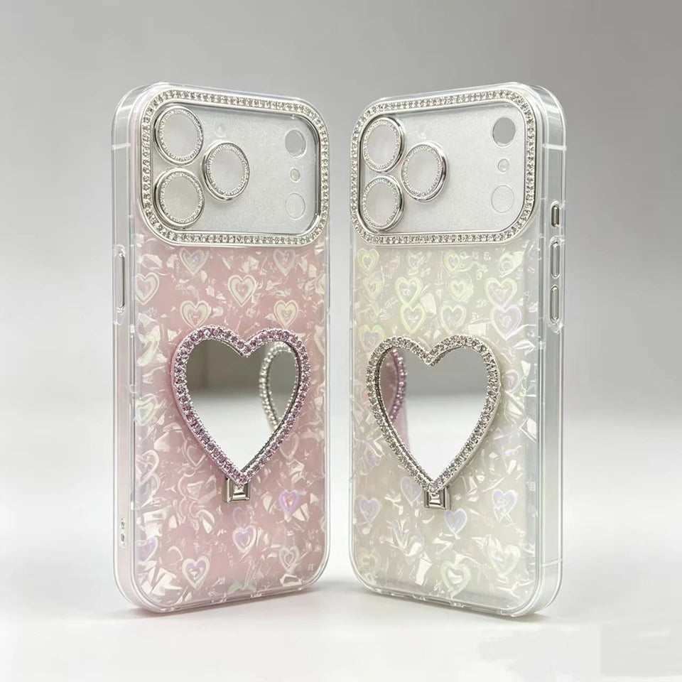 Heart Mirror Luxury Phone Case For iPhone