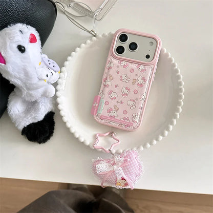 Fashion Cute Pink Hellokitty Leather Phone Case For iPhone