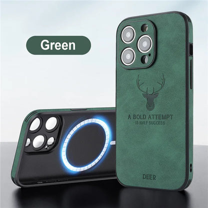 Deer A Bold Attempt is Half Success Leather Case For iPhone
