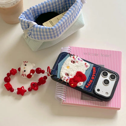 Cowboy Pocket Towel Embroidered Kitty Is Suitable For Apple Phone Case