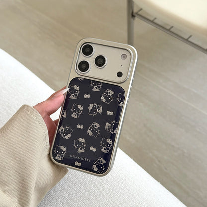Silver Edge Drip Glue Hidden Blue Kitty Is Suitable For Apple Phone Case