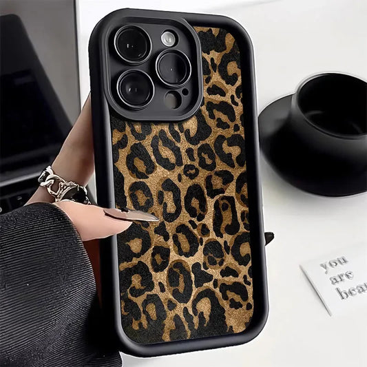 Fashion Black Leopard Silicone Phone Case