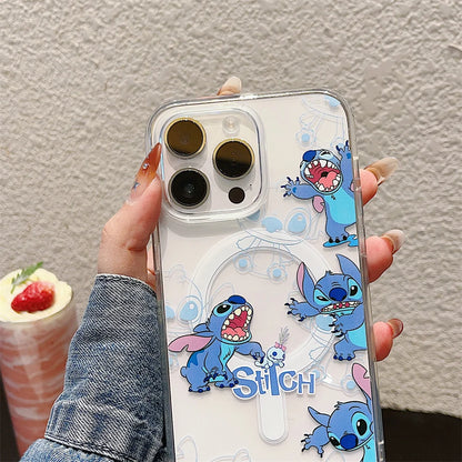 Funny Stitch Clear Magsafe Phone Case For iPhone