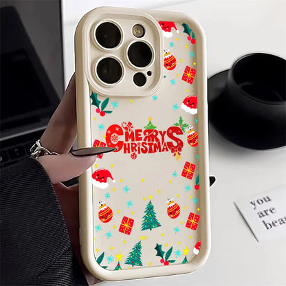 Merry Christmas Happy New Year Silicone Case For iPhone