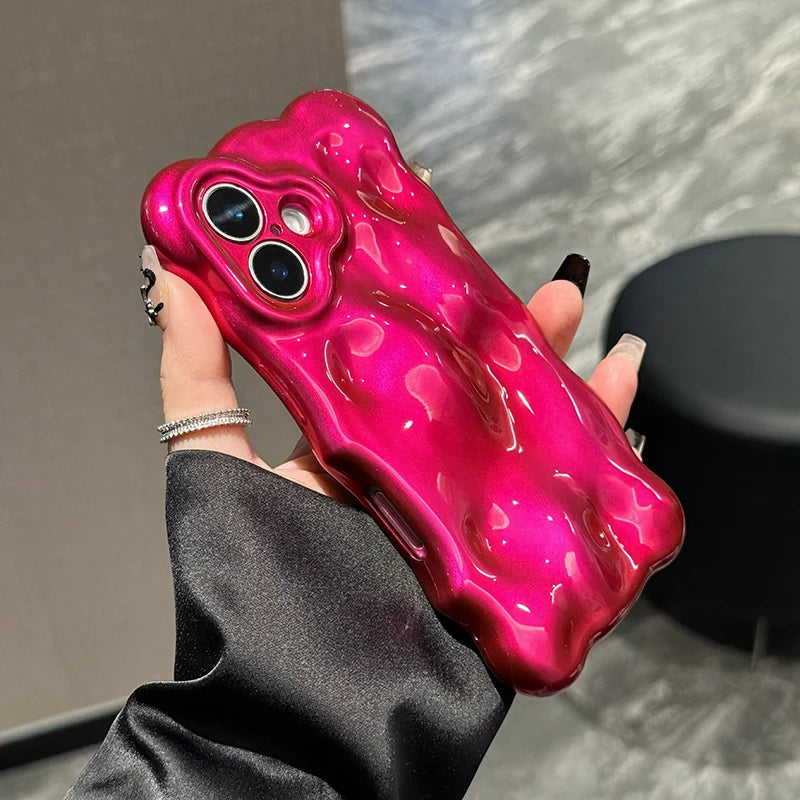 Luxury Fashion Rose Glossy 3D Meteorite Pattern Phone Case