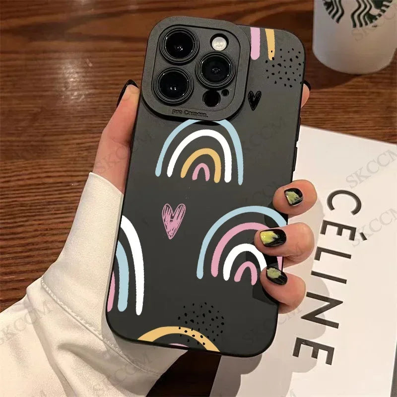 Black Love Heart Phone Case For iPhone