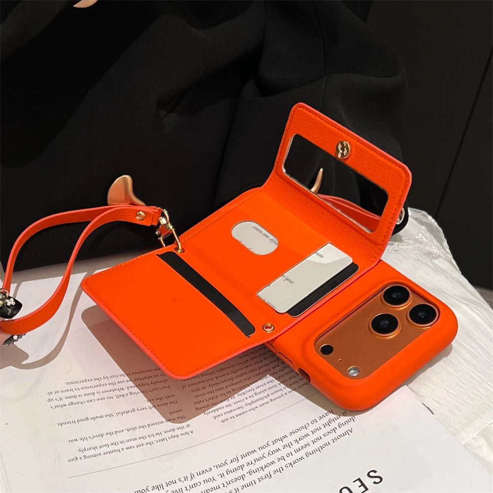 Retro Card Slot Pocket Wallet Card Bag Holder Case For iPhone