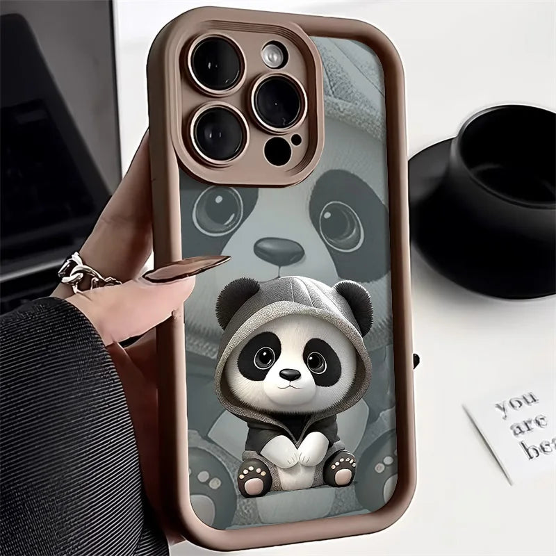 Cute Panda Soft Phone Case For iPhone