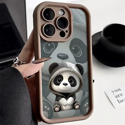 Cute Panda Soft Phone Case For iPhone