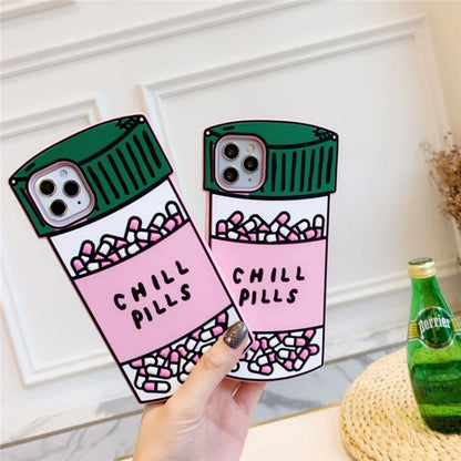 Creative 3D Cartoon Pills Bottle Soft Silicone Phone Case For iPhone