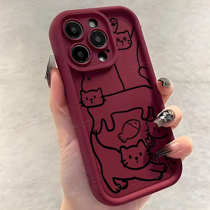 Funny Art Formula Cat Silicone Phone Case For iPhone