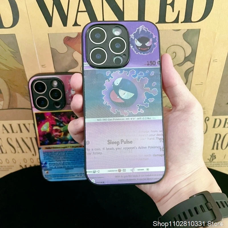 3D Grating Card Pokemon Gengar Phone Case For iPhone