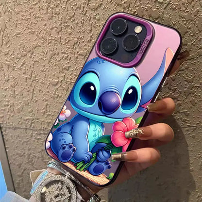 Disney Cute Stitch Flower Love Phone Case For iPhone