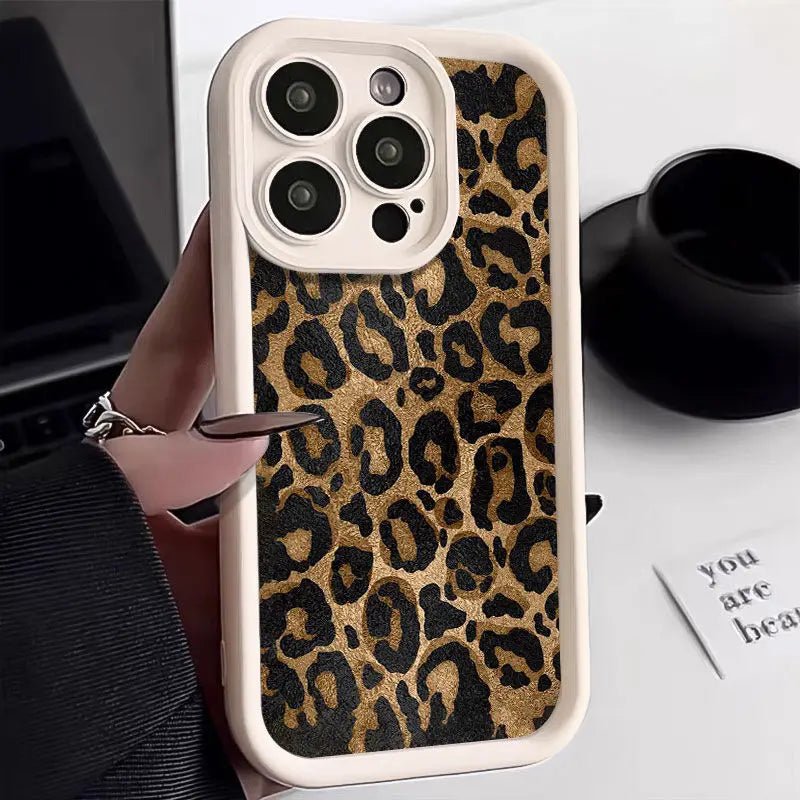 Fashion Black Leopard Silicone Phone Case
