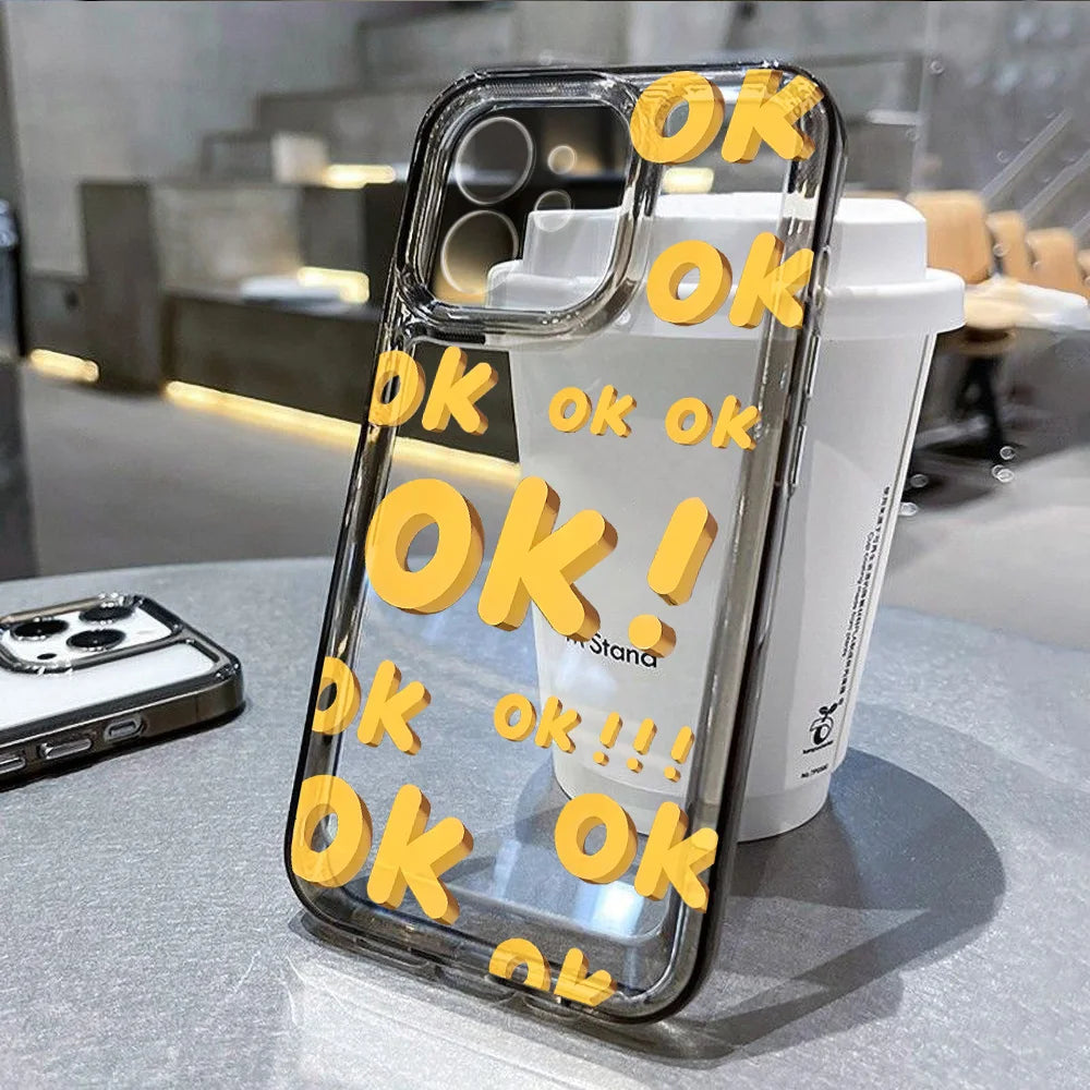 Shockproof Simple Letter Cover Soft Silicone Phone Case