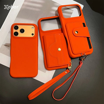 Retro Card Slot Pocket Wallet Card Bag Holder Case For iPhone