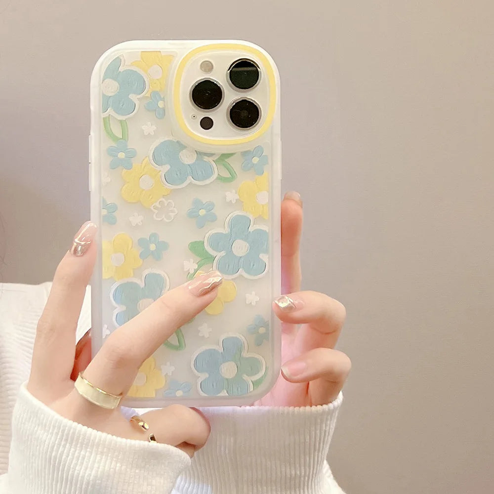 Fashion Oil Painting Flowers Phone Case For iPhone