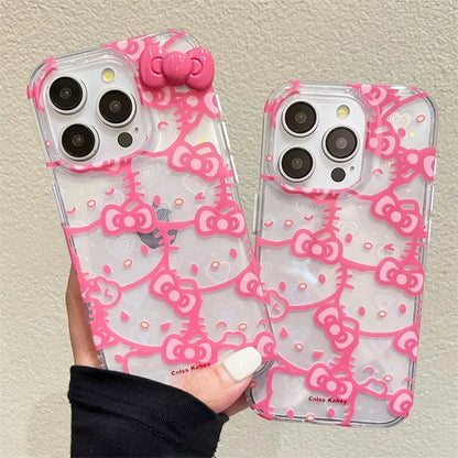 Sanrio Hello Kitty Bow Full Screen Phone Case For iPhone