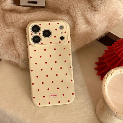 Korean Full Screen Polka Dots Soft Phone Case For iPhone