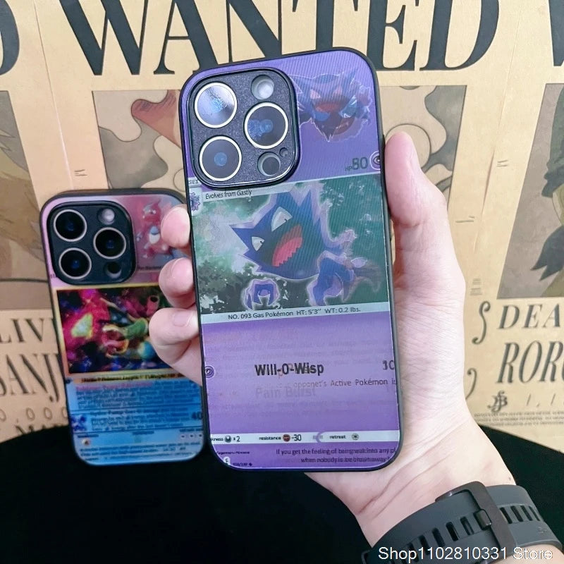 3D Grating Card Pokemon Gengar Phone Case For iPhone