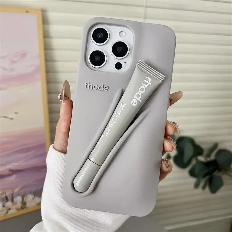 Luxury Lemontini Lipstick Make-up Soft Silicone Phone Case For iPhone