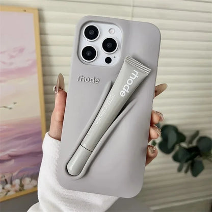 Luxury Lemontini Lipstick Make-up Soft Silicone Phone Case For iPhone