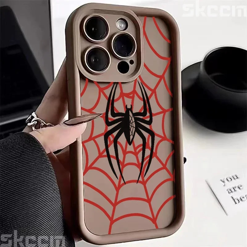 Black Spider Web Soft TPU Phone Case For iPhone