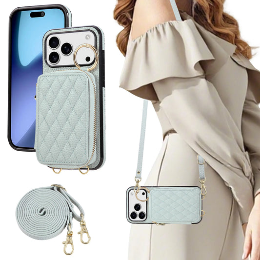 Leather Crossbody Lanyard Phone Case  For iPhone