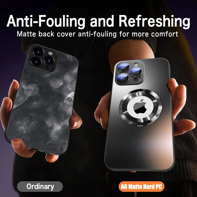 Tempered Glass Matte Magnetic For Magsafe Wireless Charging Case For iPhone